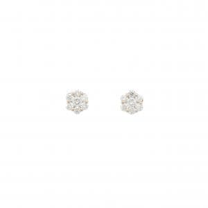 K18PG フラワー ダイヤモンド ピアス 0.50CT