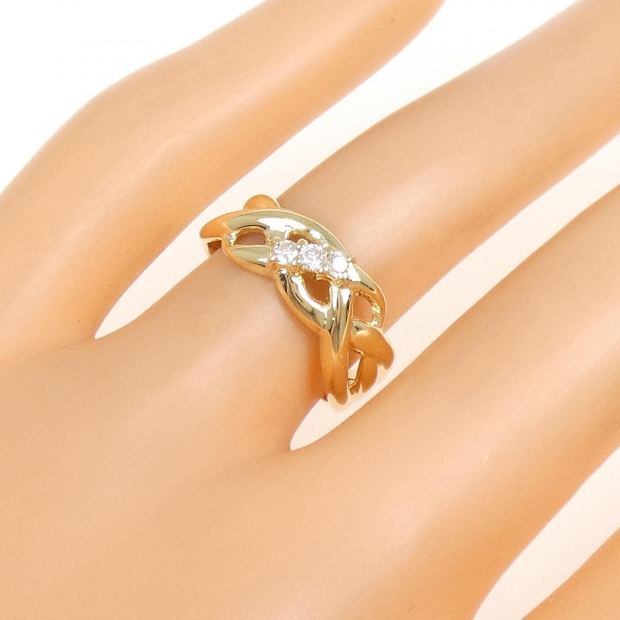 K18YG ダイヤモンド リング 0.09CT