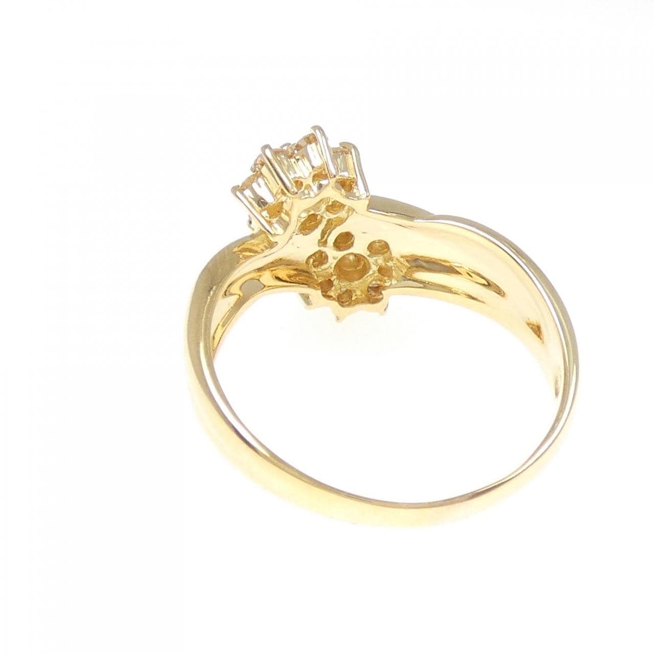K18YG flower Diamond ring 0.50CT