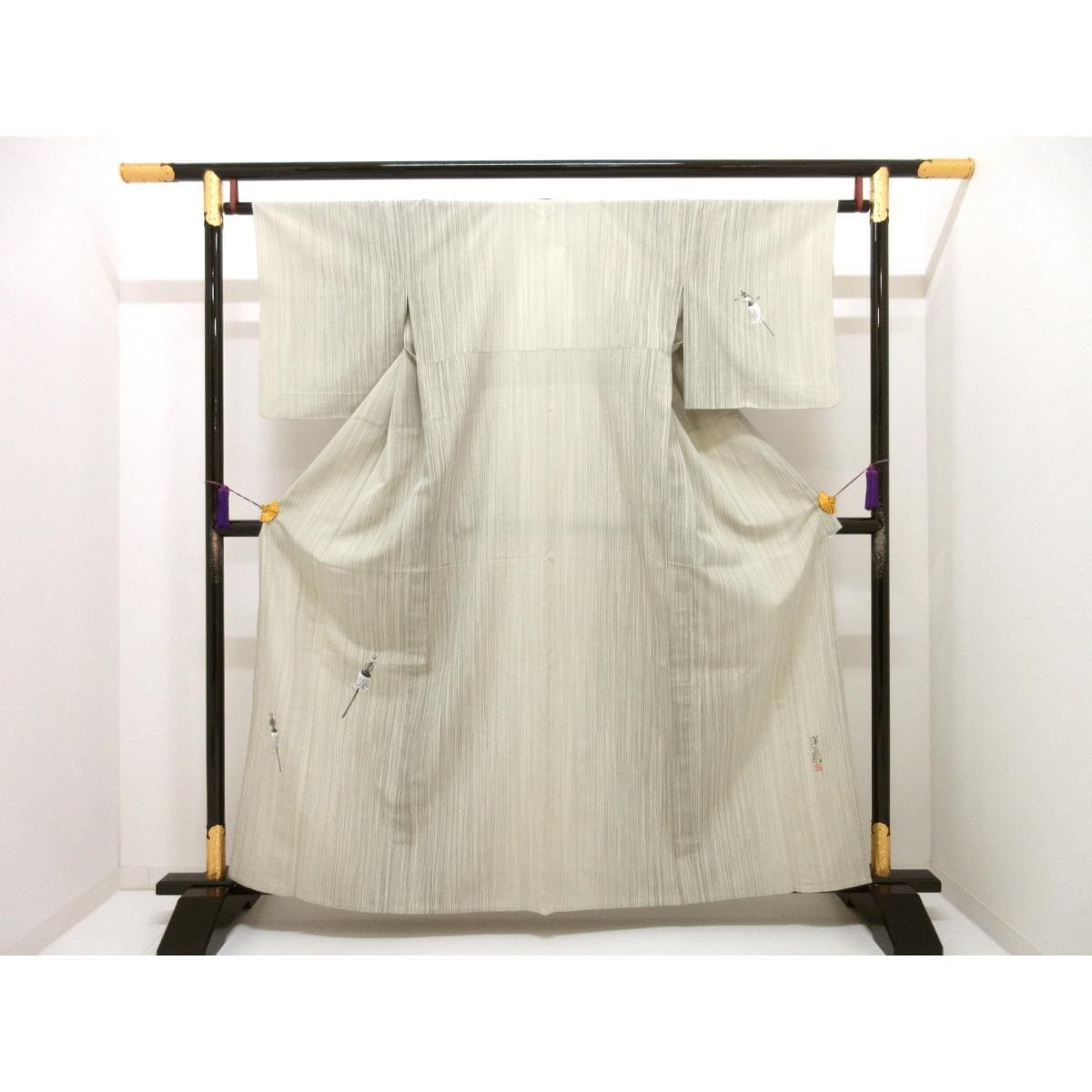 単衣　訪問着　本塩沢　山田織　友禅加工