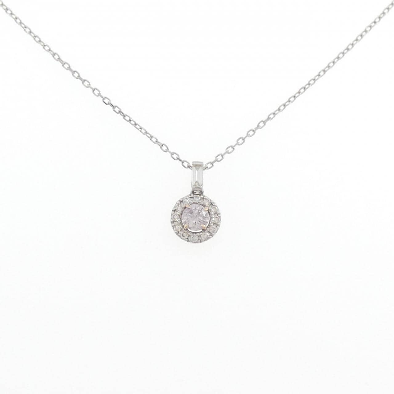 PT900/K18PG/PT850 ピンクダイヤモンド ネックレス 0.139CT