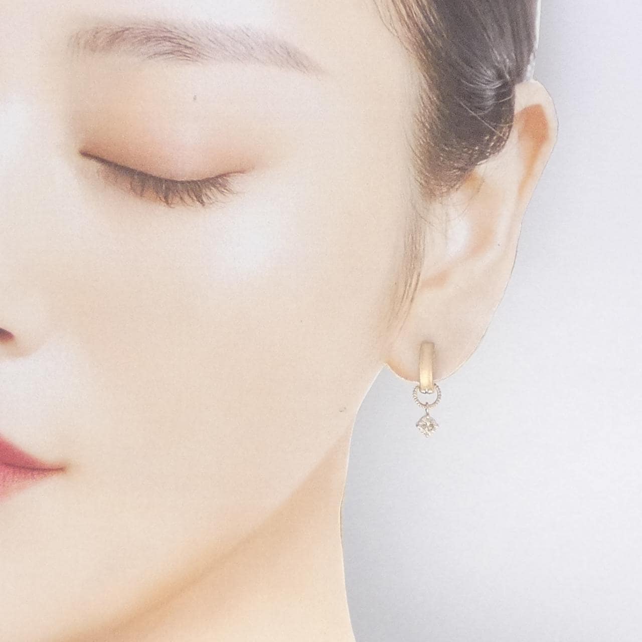 K18PG 2WAY ダイヤモンド イヤリング 0.50CT