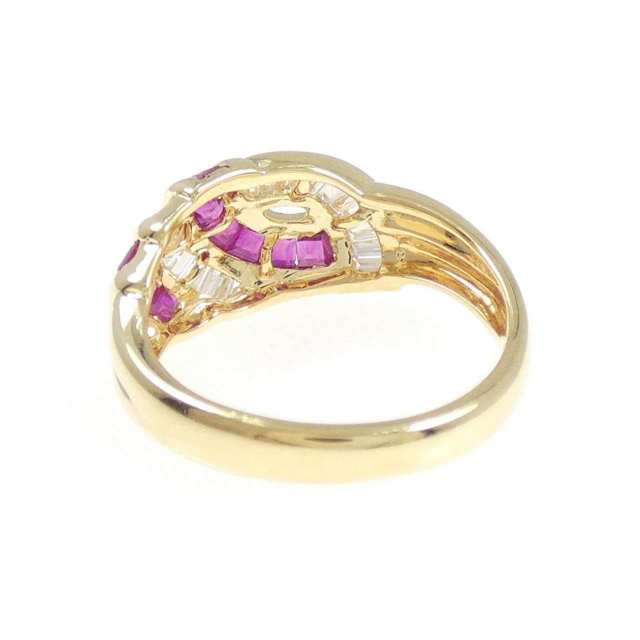 K18YG ルビー リング 0.80CT