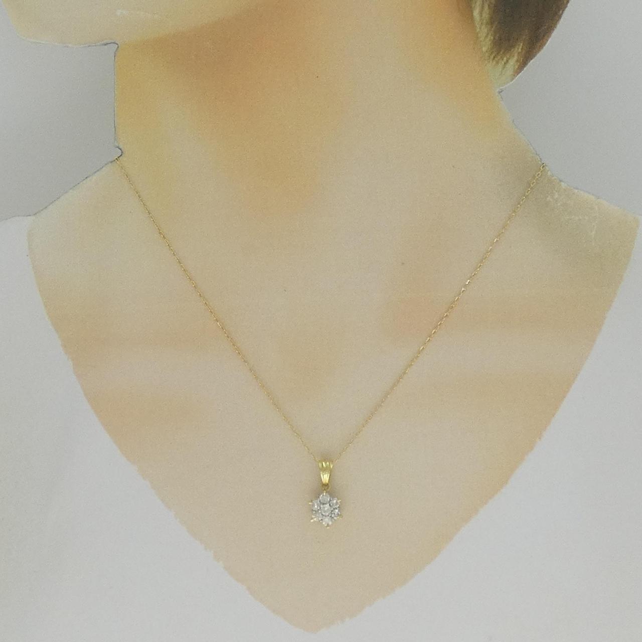 K18YG/PT900 ダイヤモンド ネックレス 0.50CT