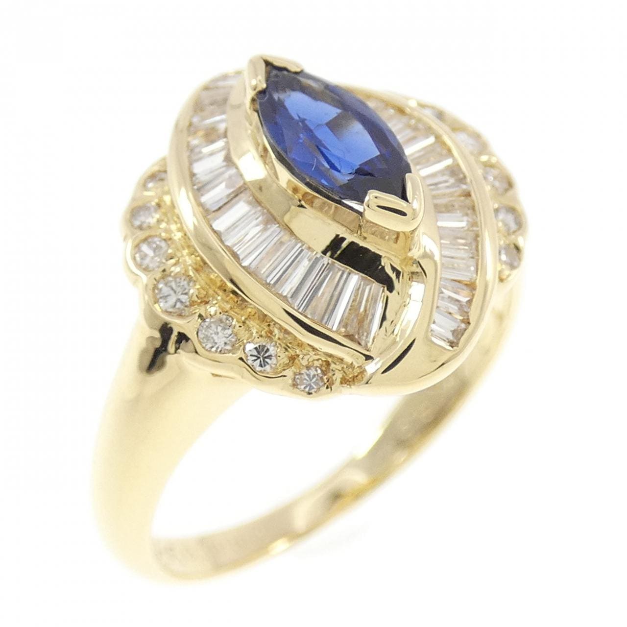 18KYG サファイヤ リング 0.37CT