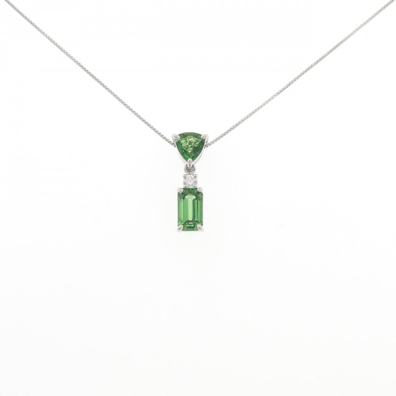 PT900/PT850 グリーンガーネット ネックレス 1.84CT