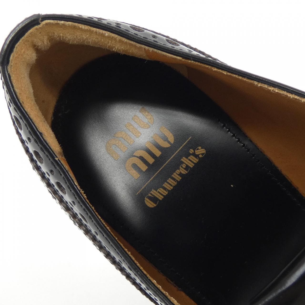 ミュウミュウ MIU MIU CHURCH'S オックスフォードグローグシューズ 5E038E シューズ