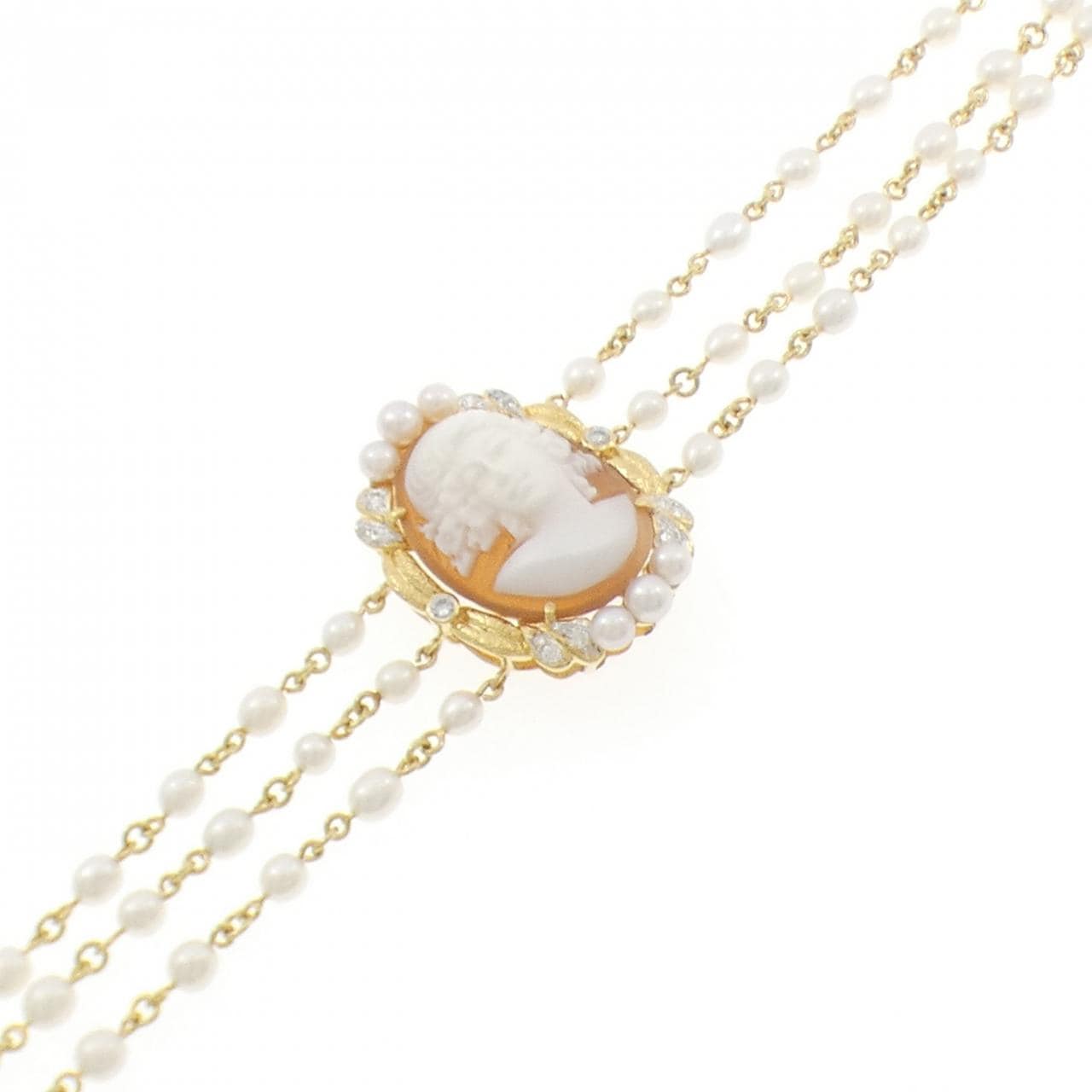 K18YG/K18WG シェルカメオ ブレスレット