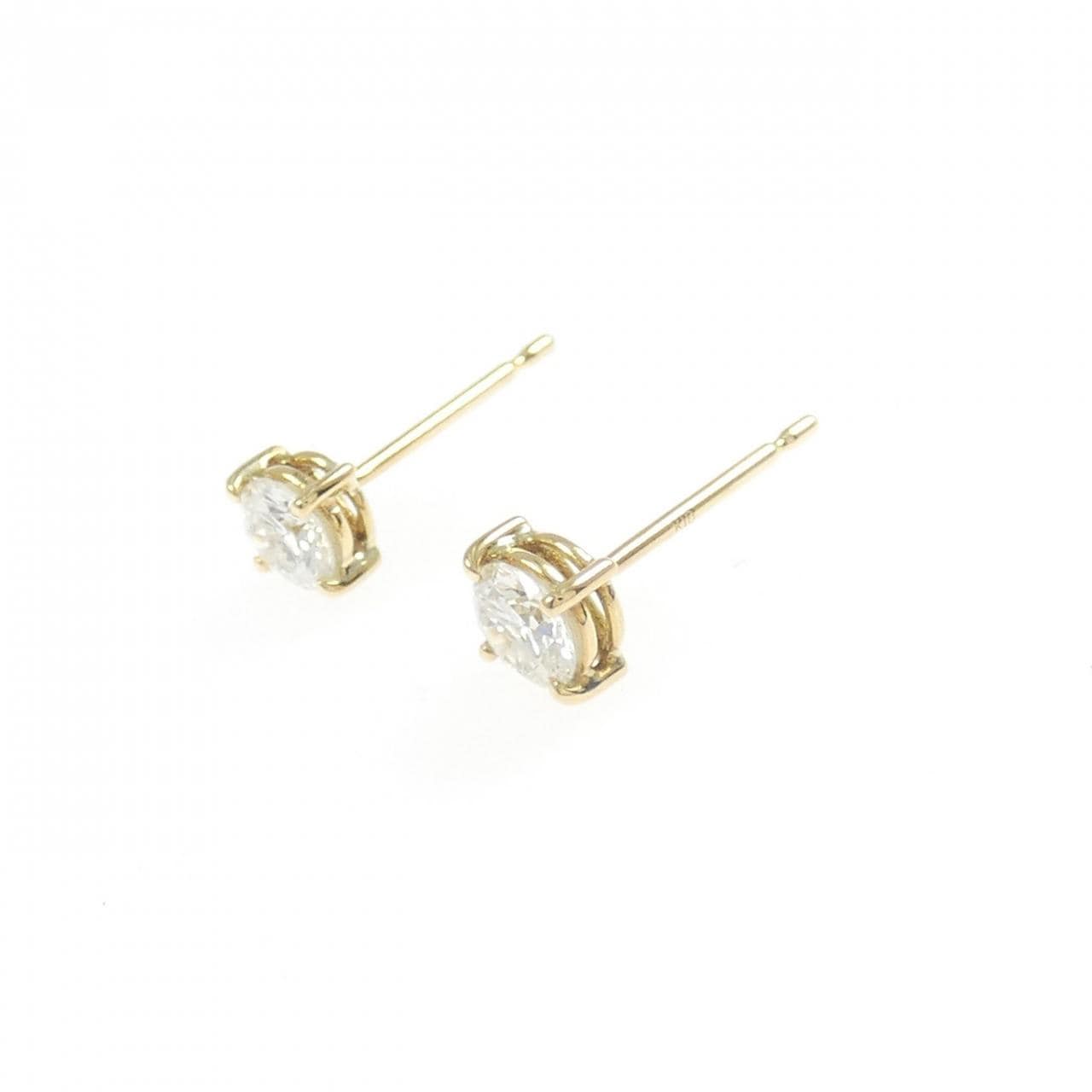 K18YG ソリティア ダイヤモンド ピアス 0.52CT