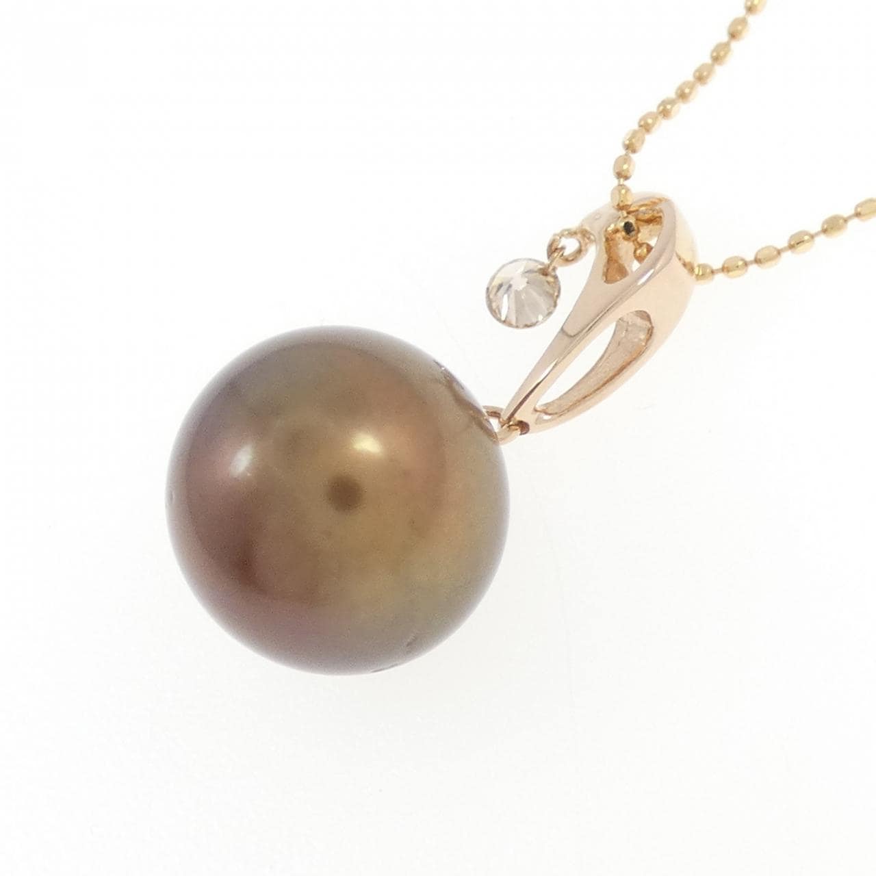 K18PG 黒蝶パール ネックレス 11.8mm