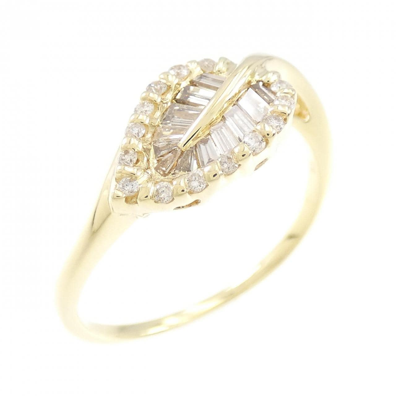 K18YG leaf Diamond ring 0.30CT