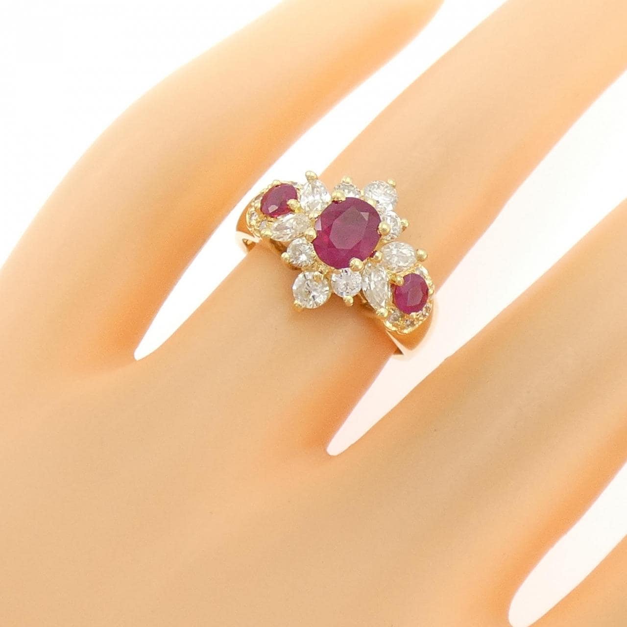 K18YG ルビー リング 1.00CT