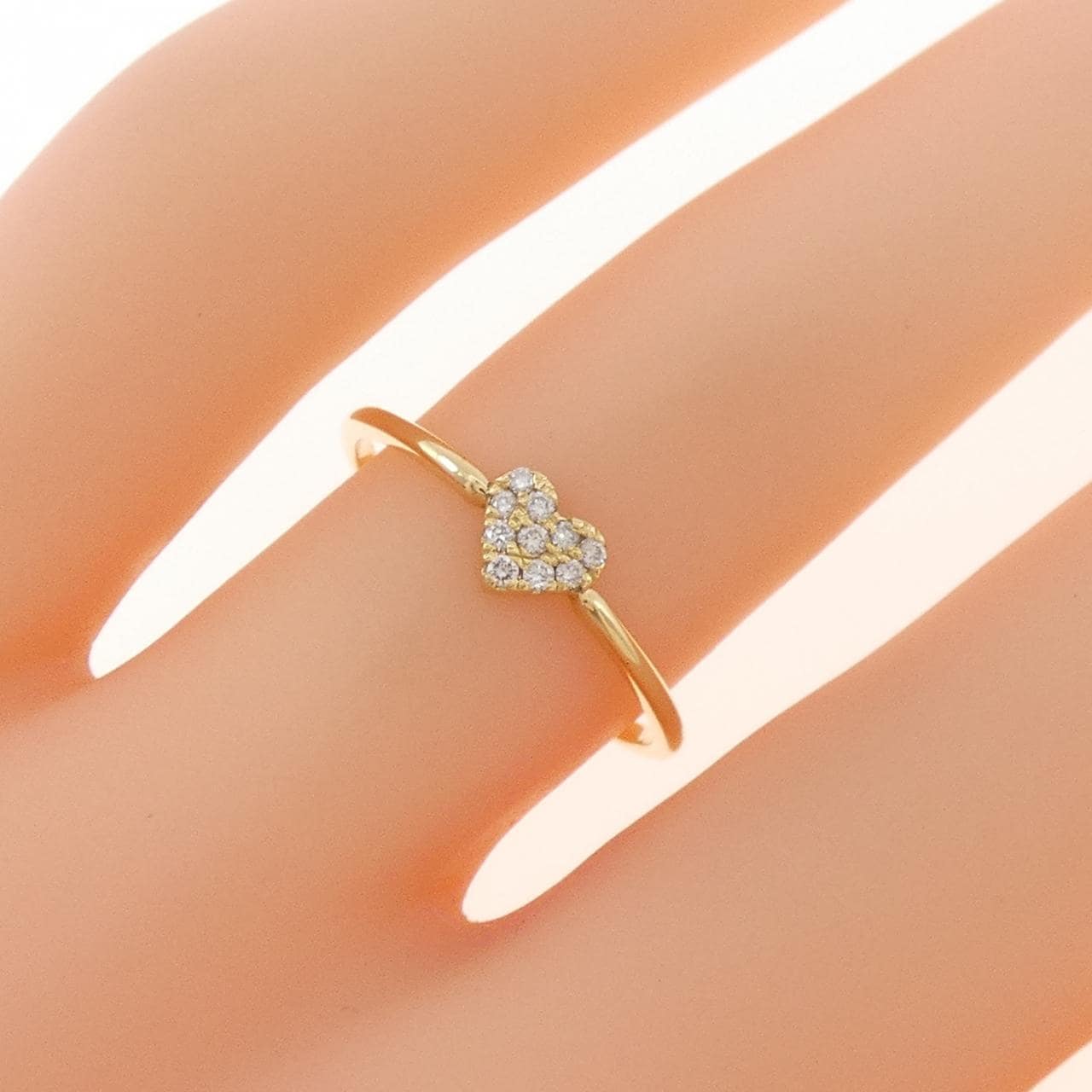 K18YG ハート ダイヤモンド リング 0.05CT