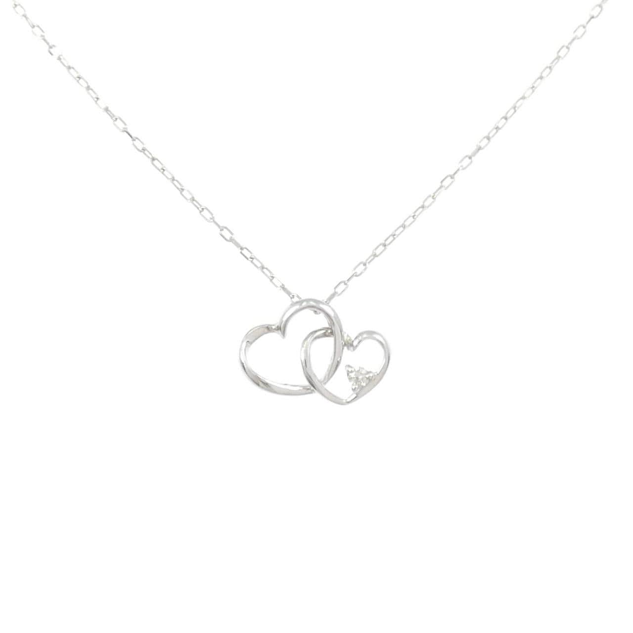 K10WG ハート ダイヤモンド ネックレス 0.01CT