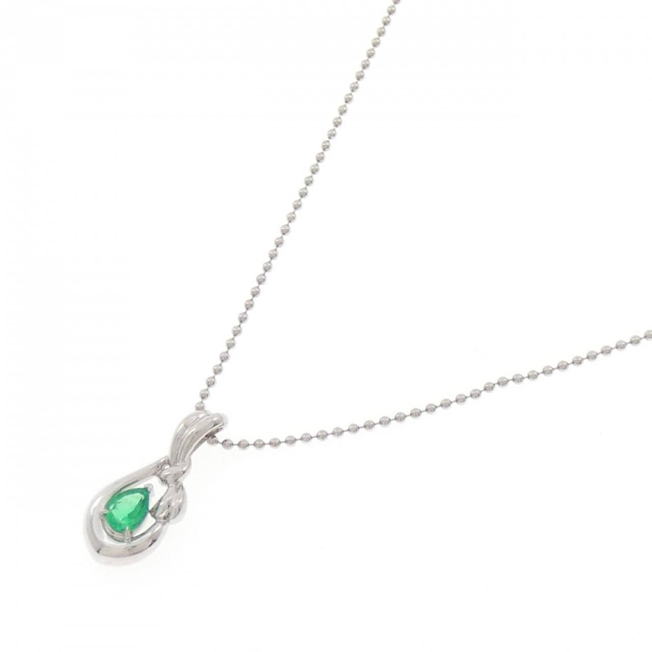 PT900/PT850 エメラルド ネックレス 0.49CT