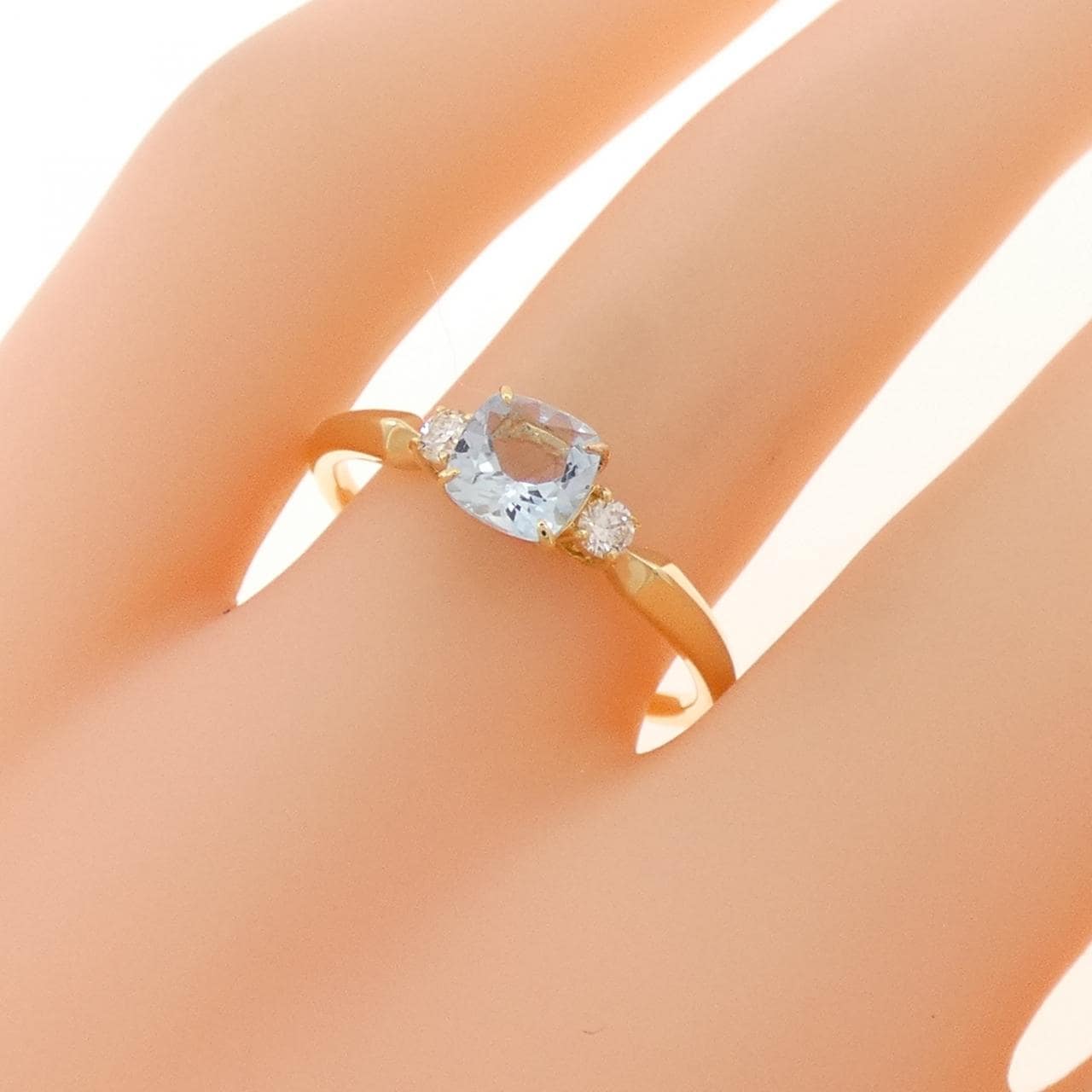 K18YG アクアマリン リング 0.47CT