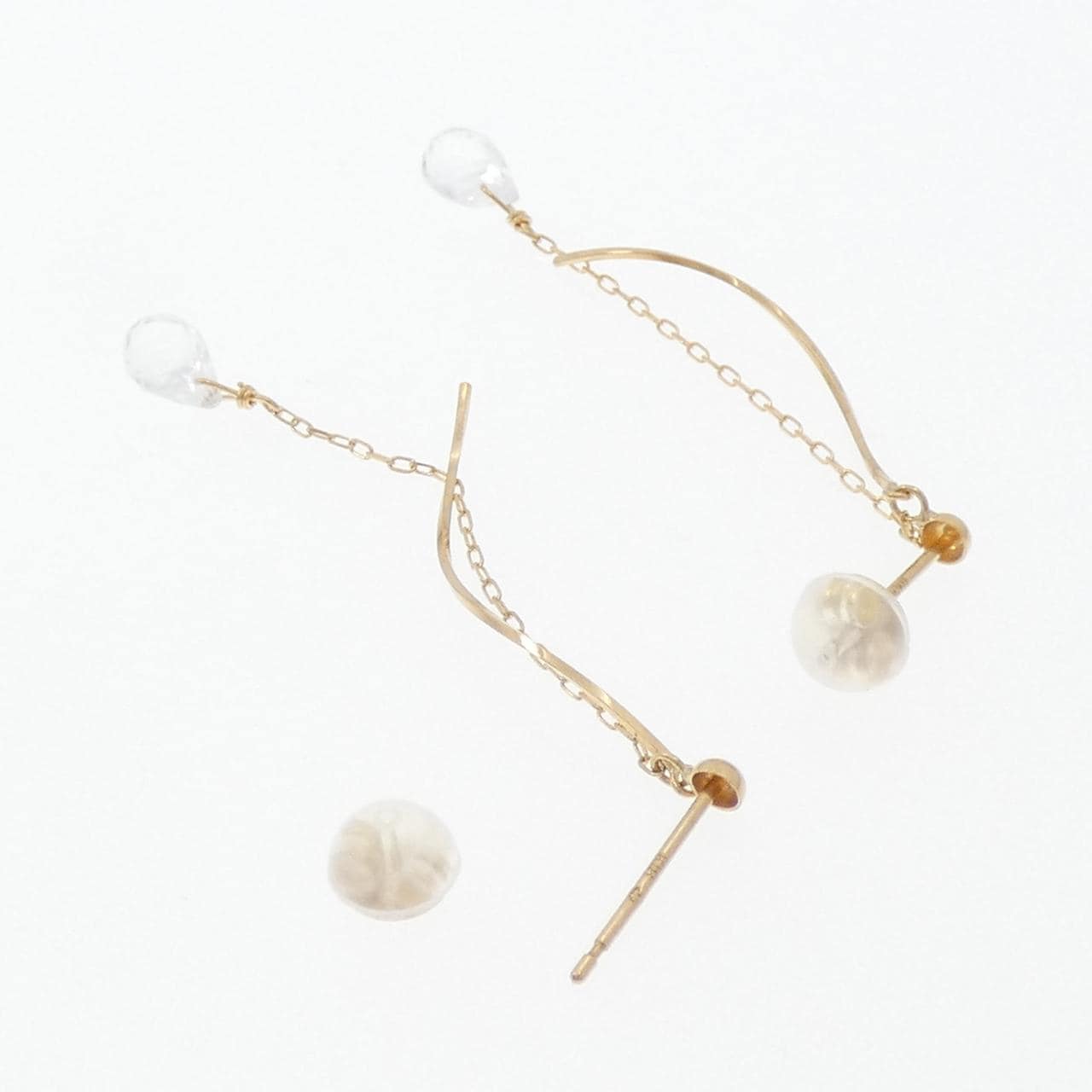 K18YG Quartz earrings