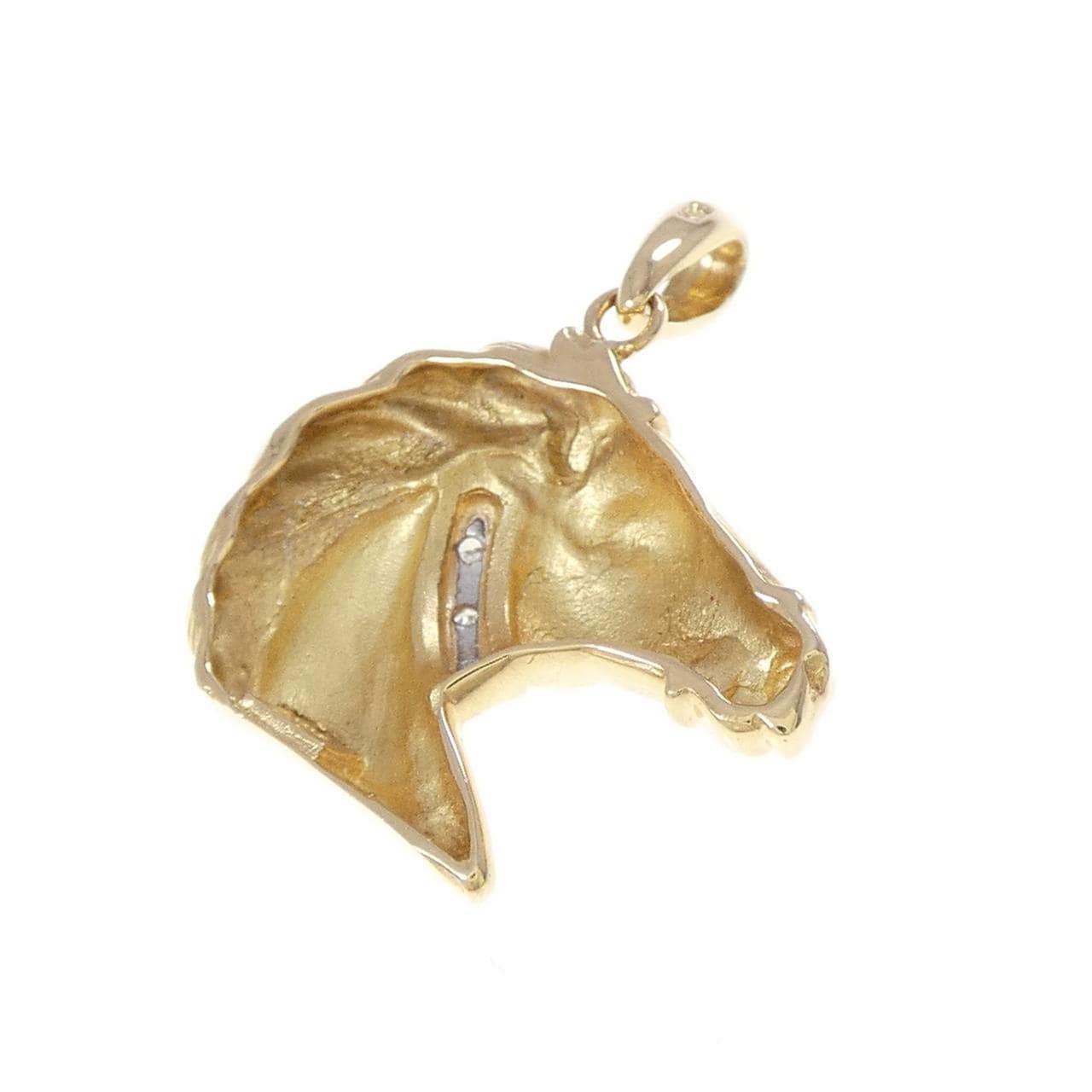 K18YG/K18WG ホース ダイヤモンド ペンダント