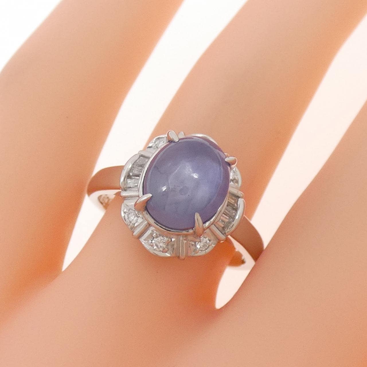 PT900 スターサファイヤ リング 6.08CT