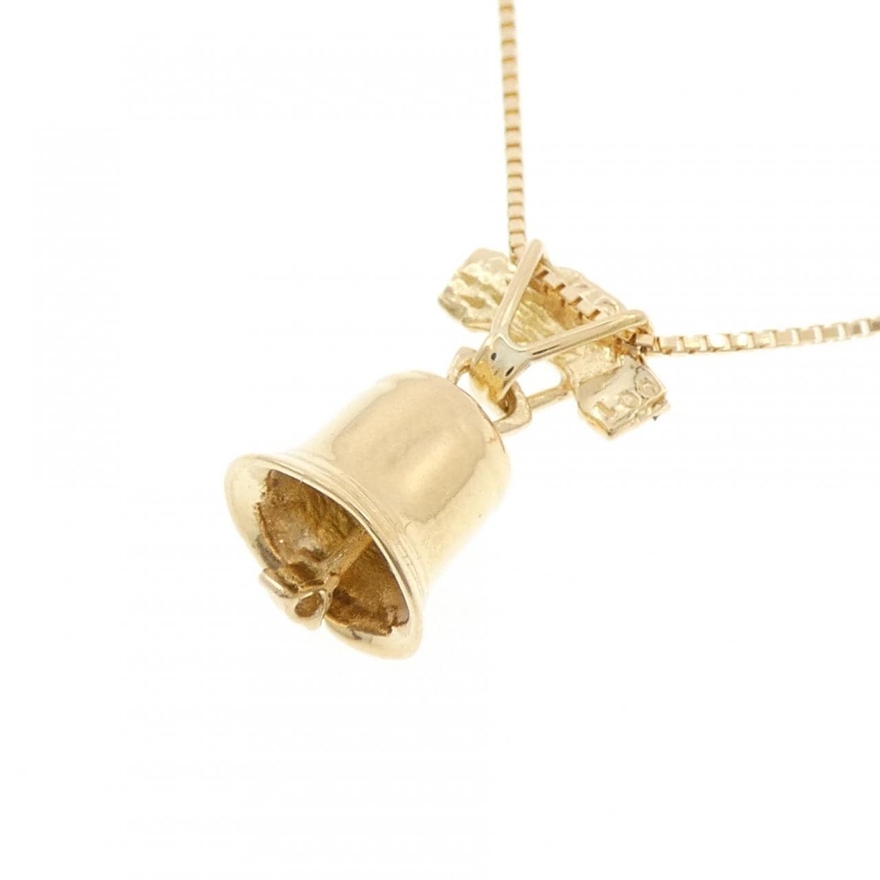 K18YG ベル ダイヤモンド ネックレス 0.01CT