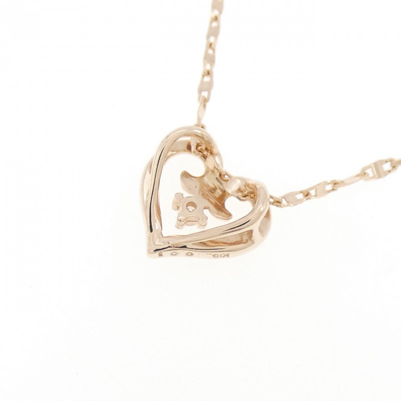 K10PG ハート ダイヤモンド ネックレス 0.01CT