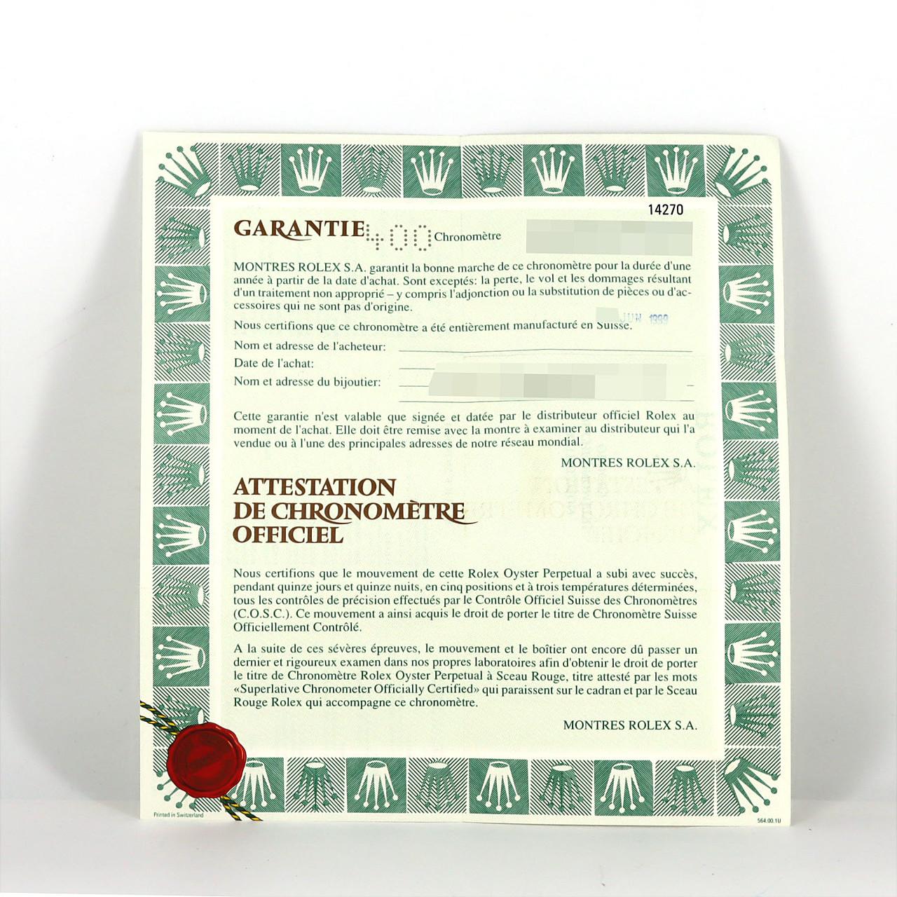 ロレックス エクスプローラーI 14270 SS 自動巻 A番