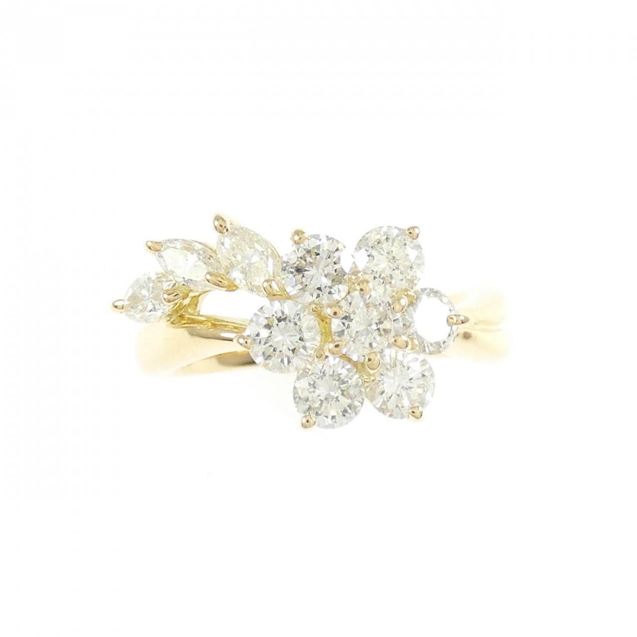 K18YG花朵鑽石戒指1.00CT