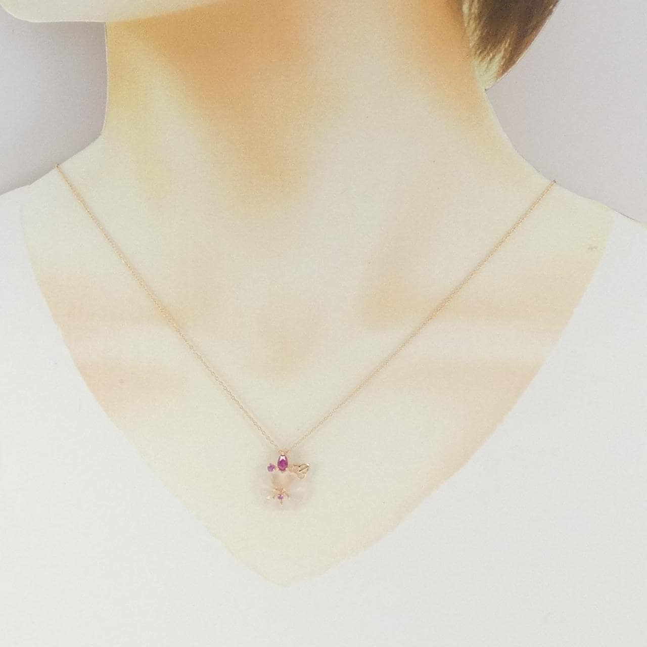 K18PG カラーストーン ネックレス