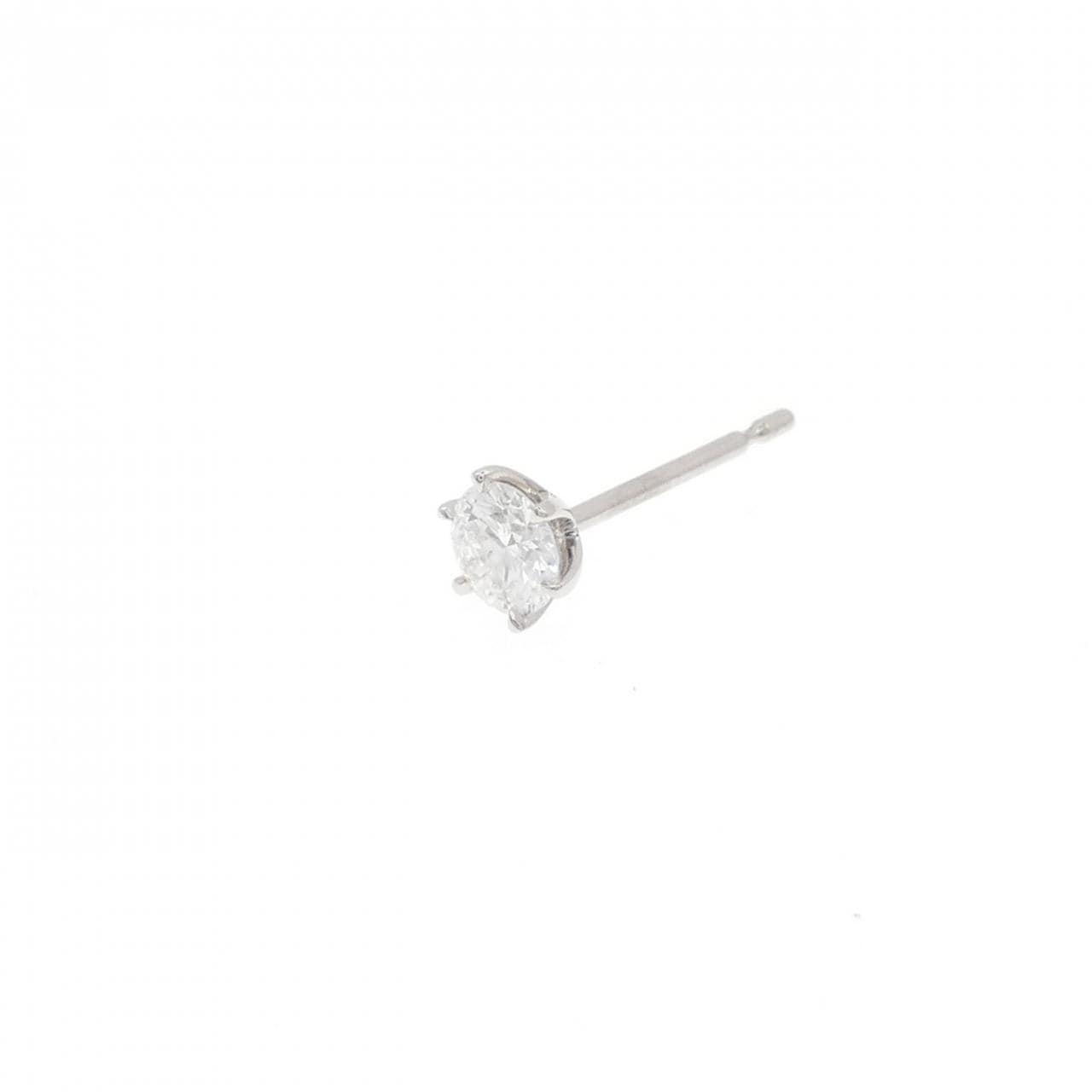 【リメイク】PT900/ST ダイヤモンド ピアス 0.222CT D SI1 VG 片耳