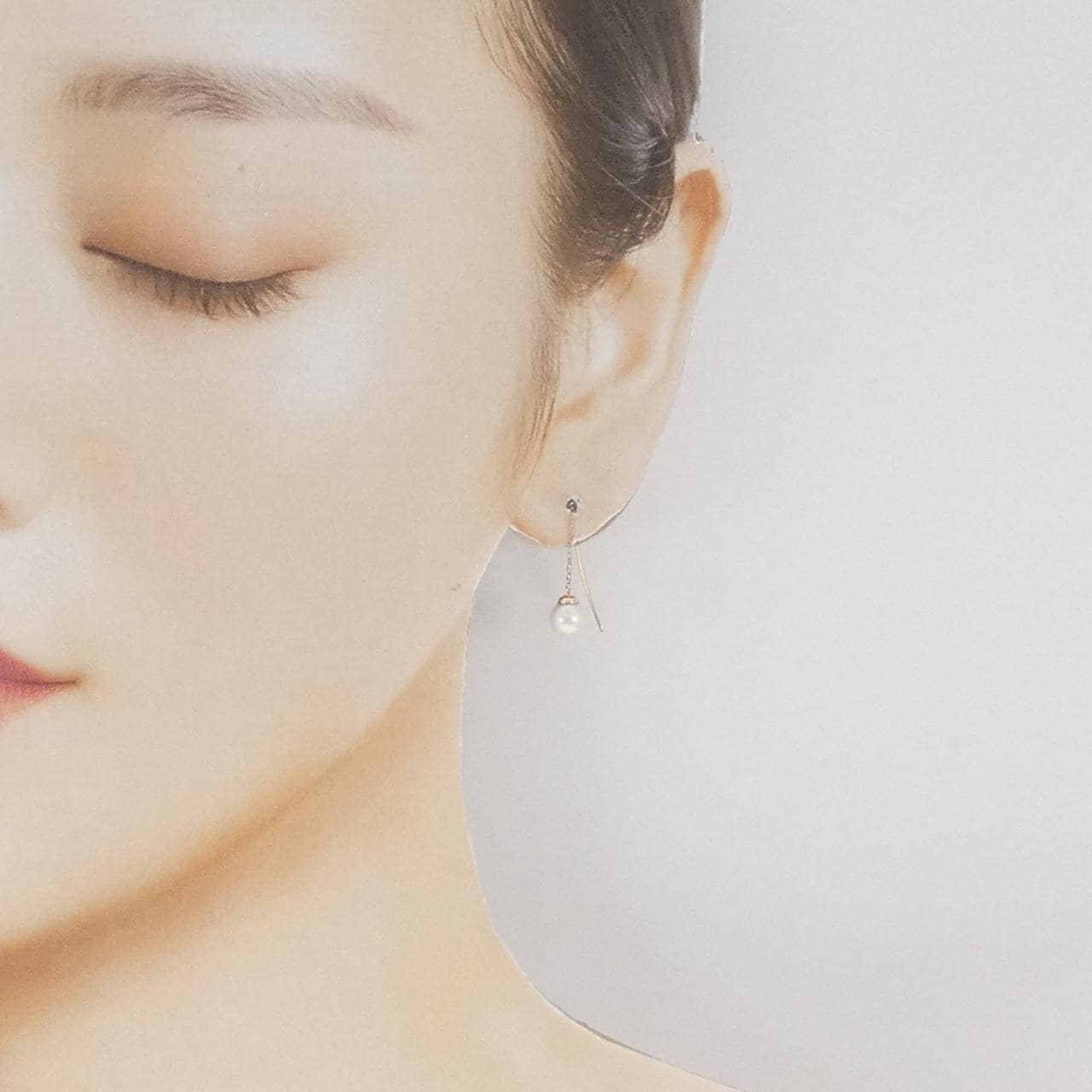 アガット 淡水パール ピアス 6.3mm