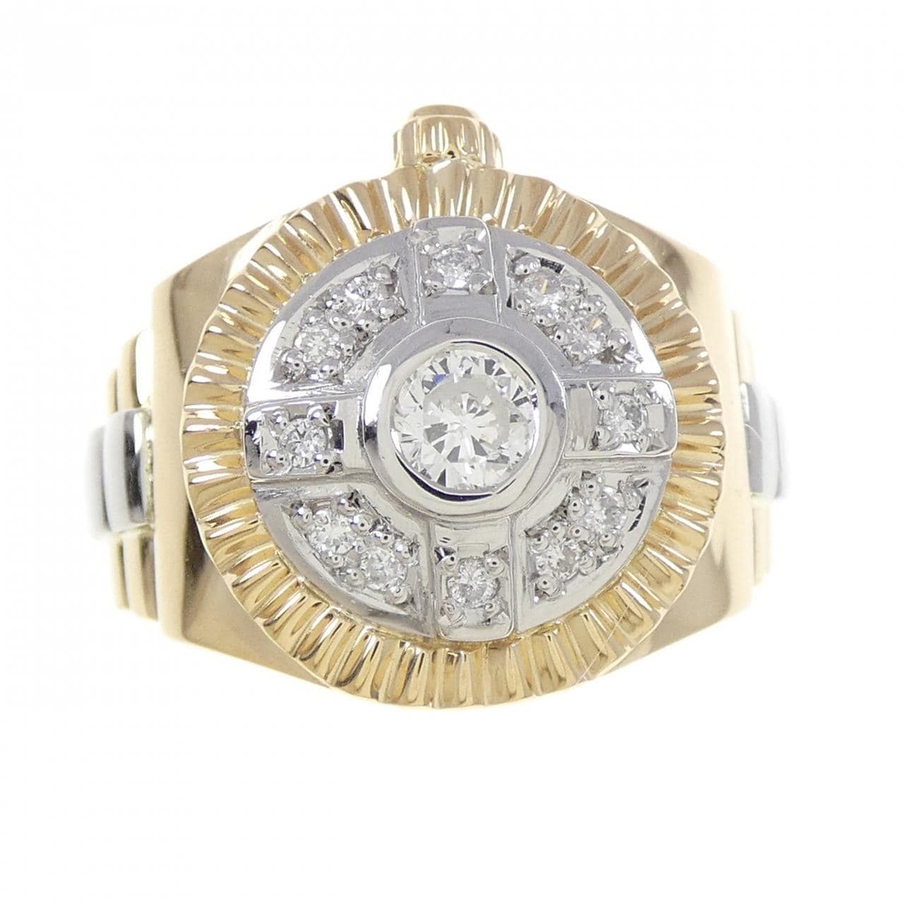 K18YG/PT900 ダイヤモンド リング 0.26CT