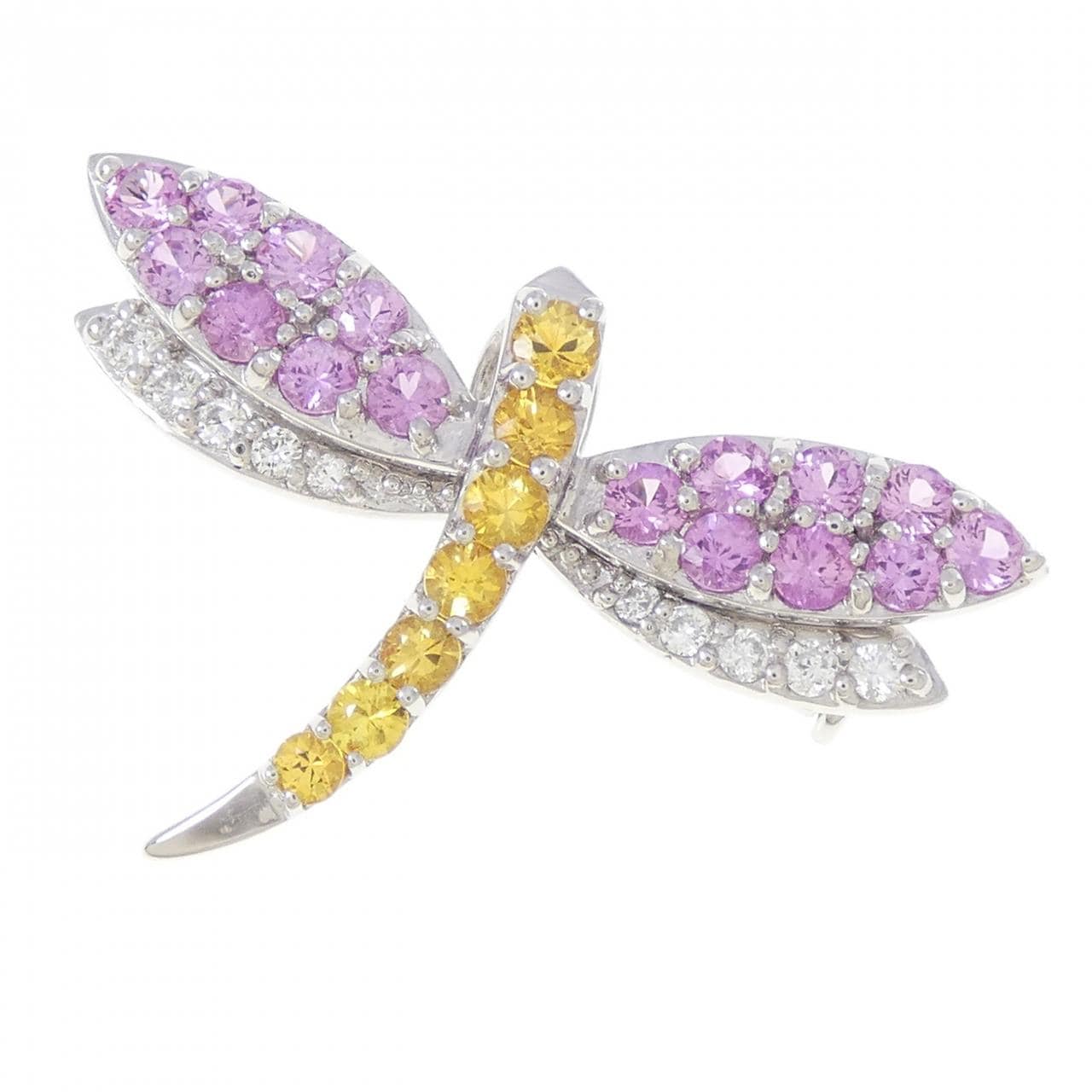 K18WG サファイヤ ブローチ 1.37CT
