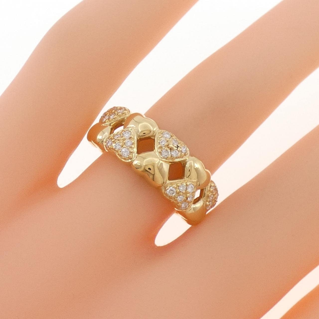 K18YG heart Diamond ring 0.22CT