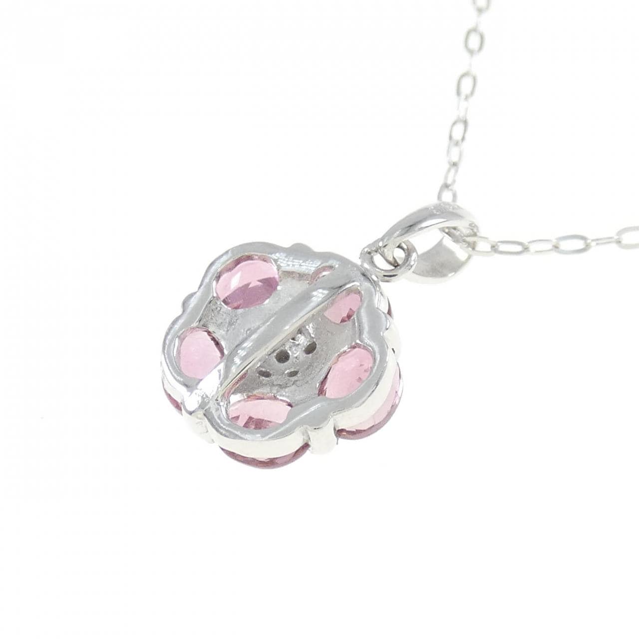 [BRAND NEW] K18WG flower Tourmaline necklace
