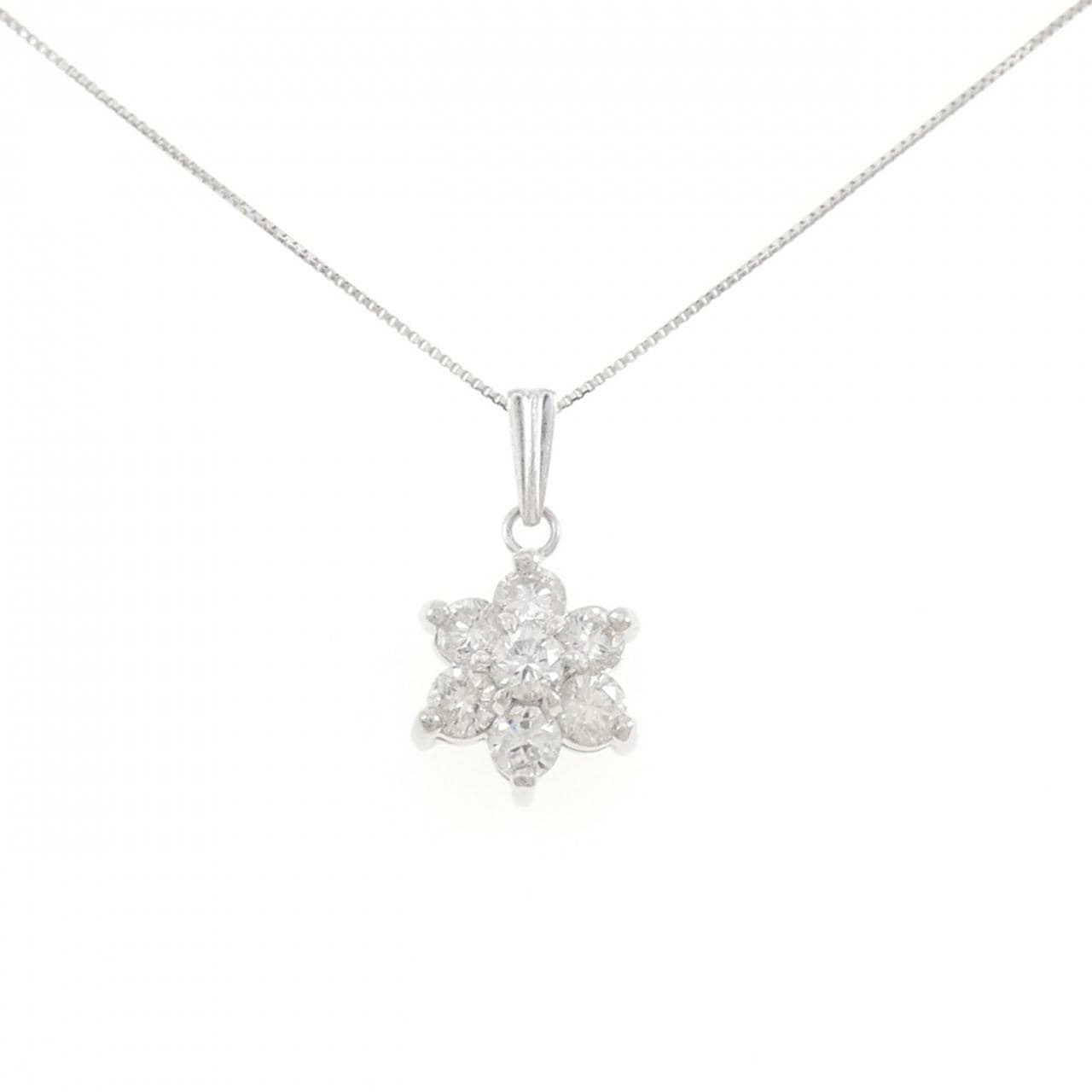 PT900/PT850 フラワー ダイヤモンド ネックレス 1.04CT