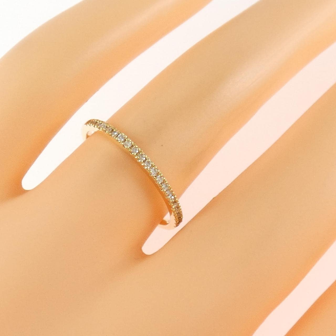 K18YG ハーフエタニティ ダイヤモンド リング 0.10CT