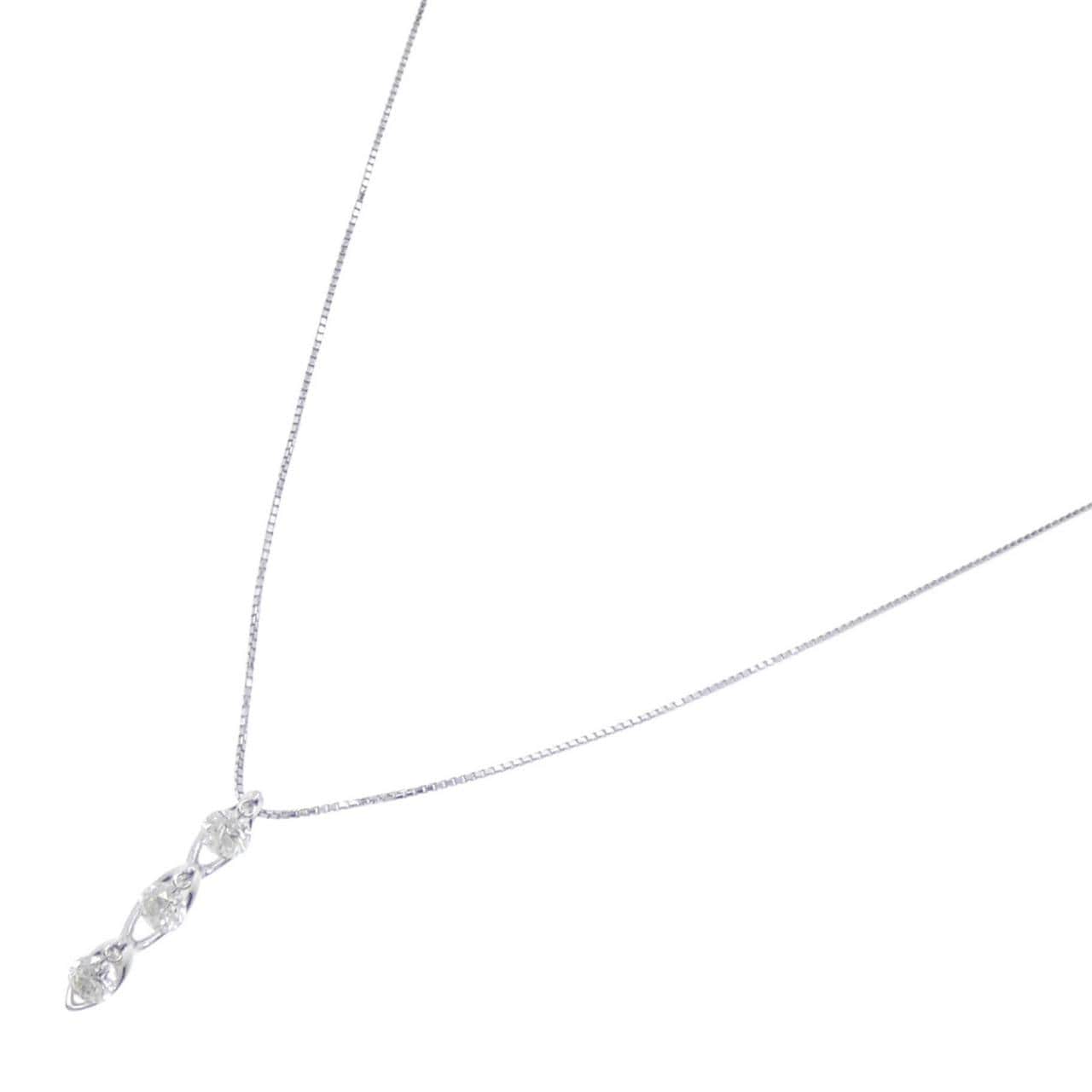 18KWG three stone Diamond necklace 0.50CT
