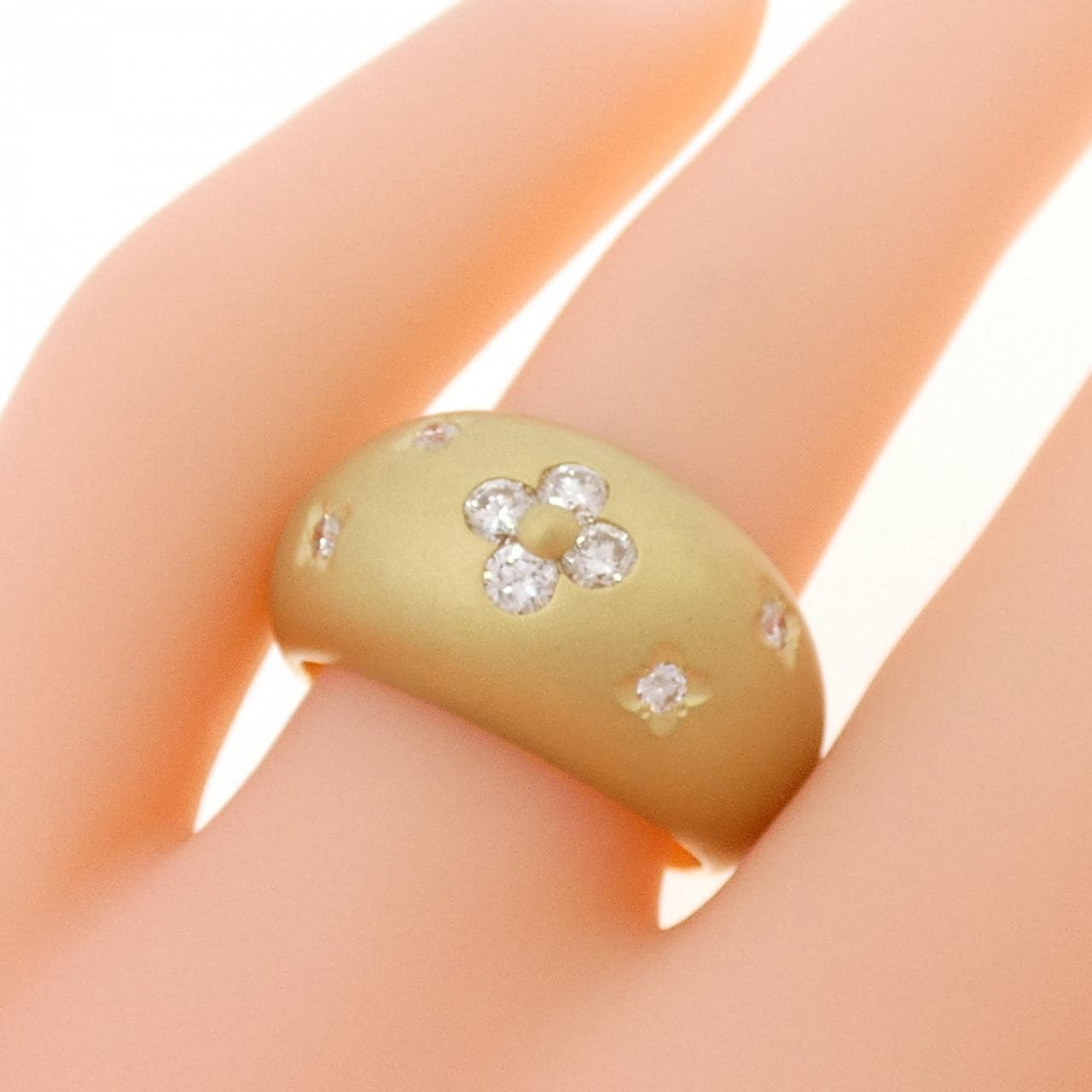 K18YG フラワー ダイヤモンド リング 0.36CT