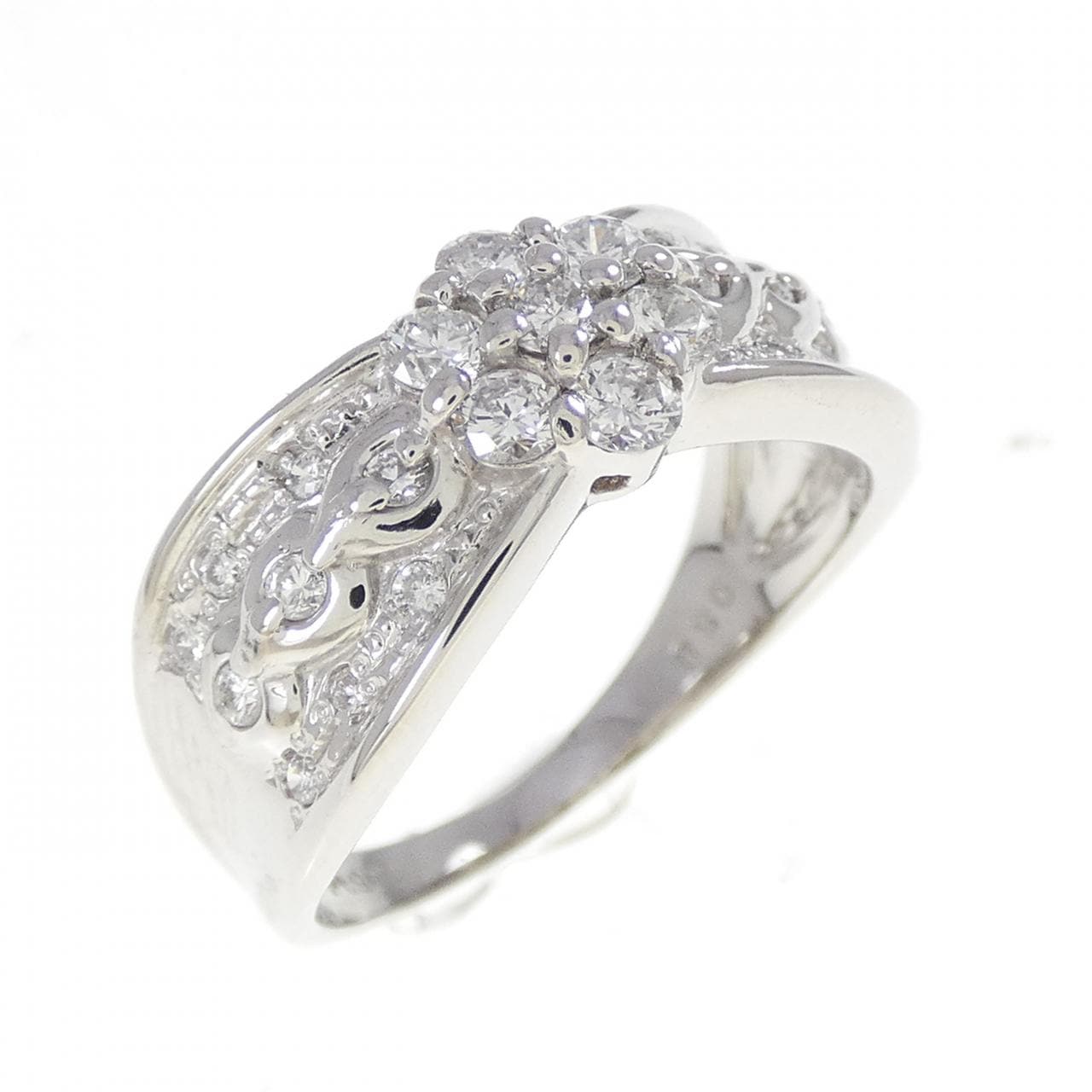 PT900 フラワー ダイヤモンド リング 0.50CT