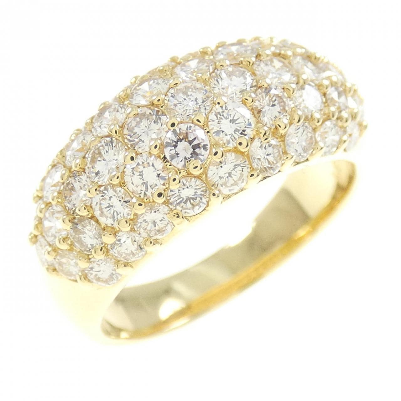 K18YG パヴェ ダイヤモンド リング 1.51CT