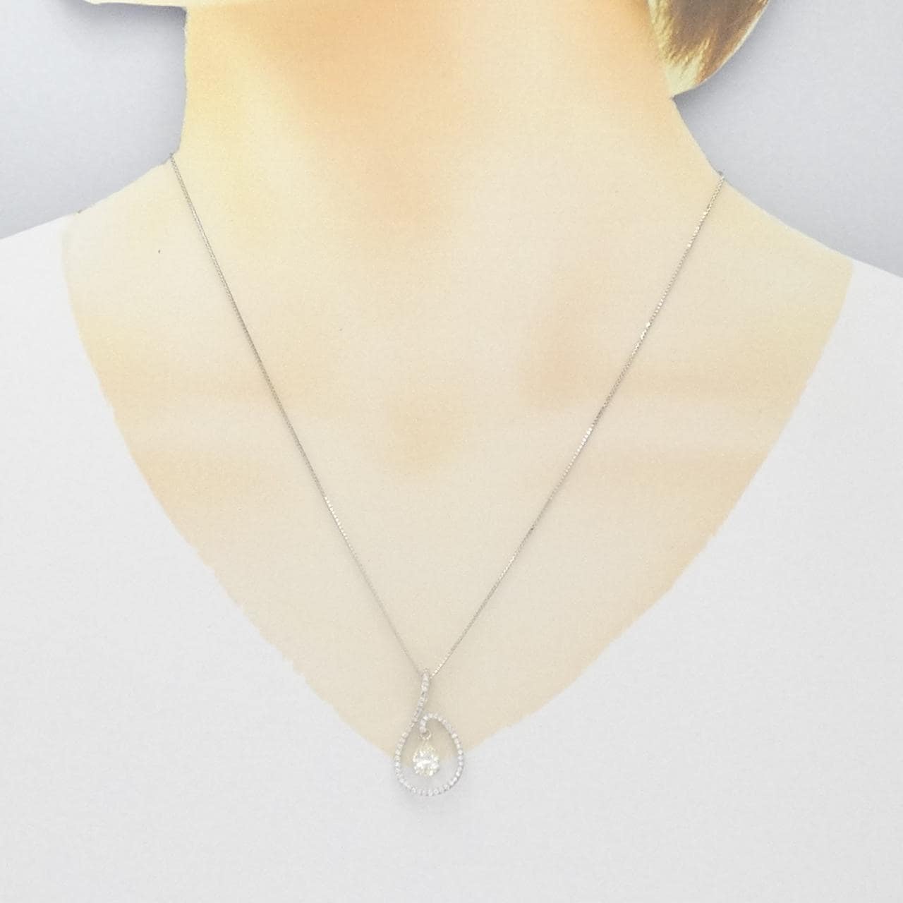 K18WG ダイヤモンド ネックレス 0.764CT