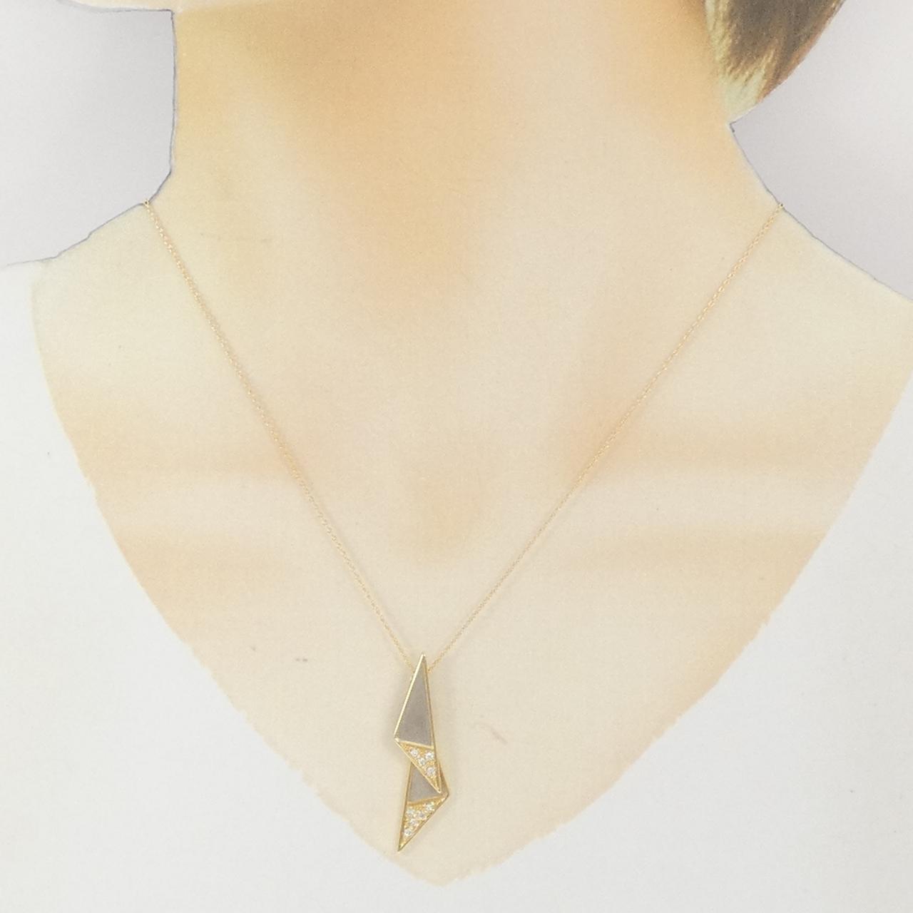 K18YG/PT ダイヤモンド ネックレス 0.14CT