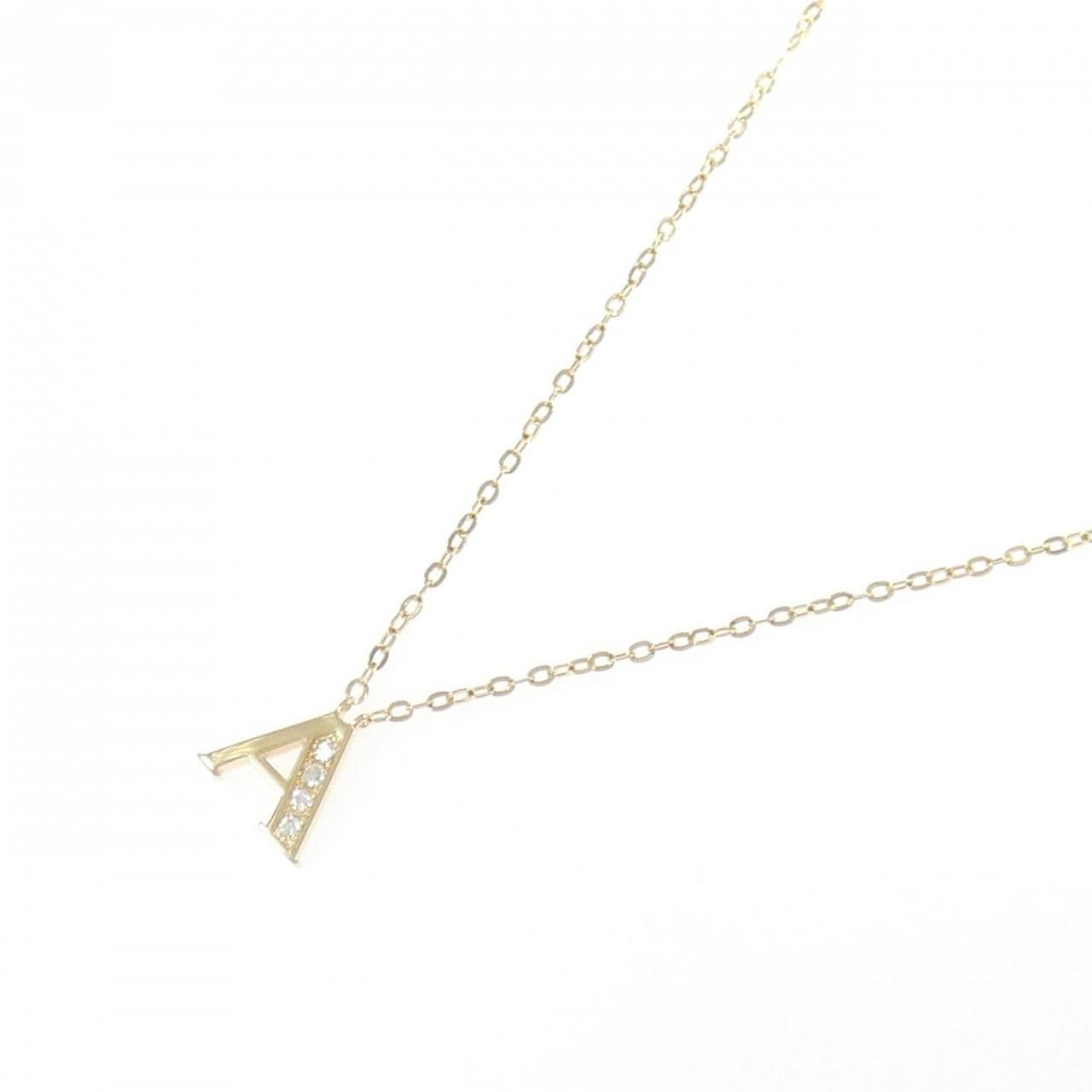 K18YG イニシャルA ダイヤモンド ネックレス