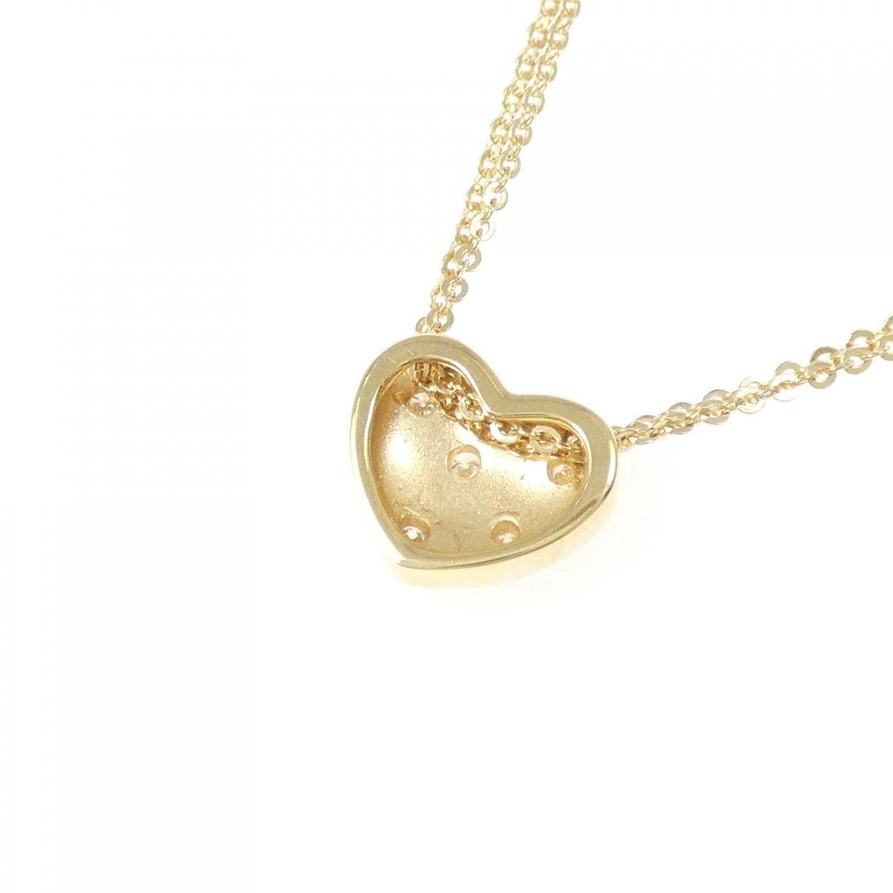 750YG ハート ダイヤモンド ネックレス