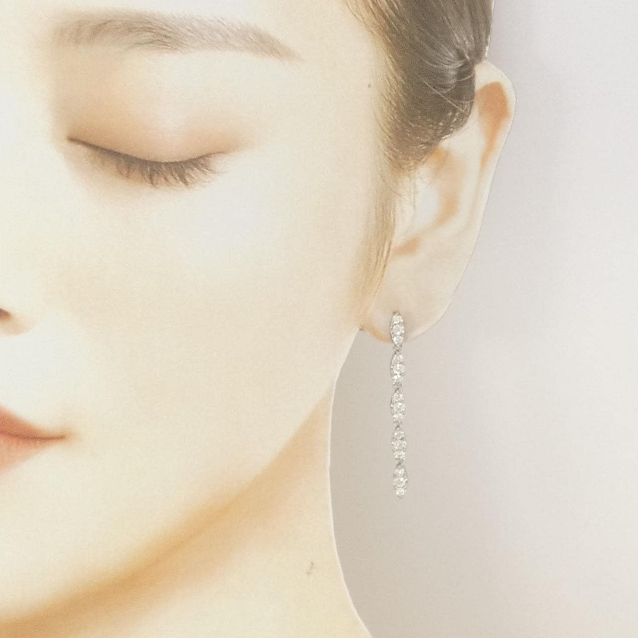 K18WG ダイヤモンド ピアス 1.20CT