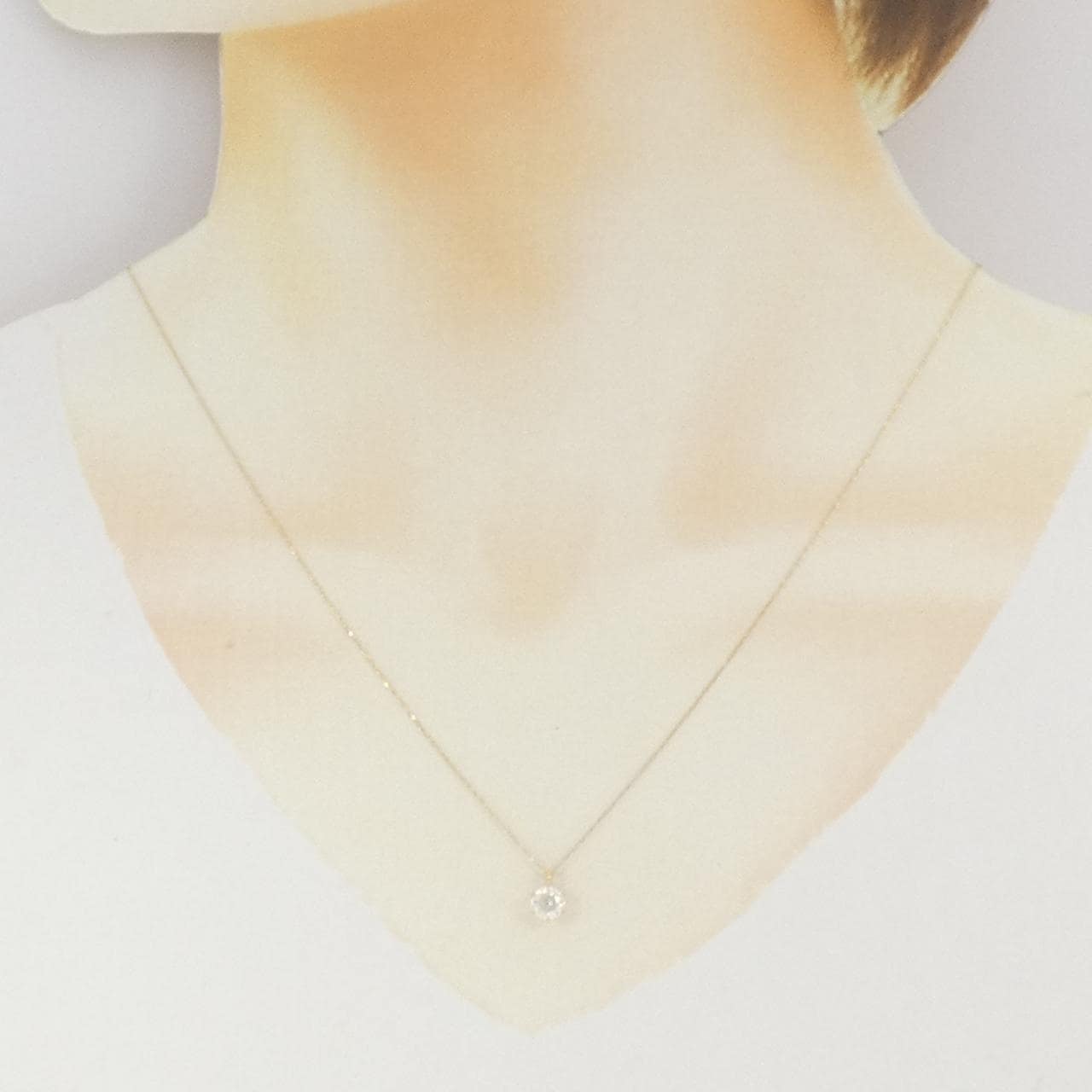 K18YG ソリティア ダイヤモンド ネックレス 0.5CT