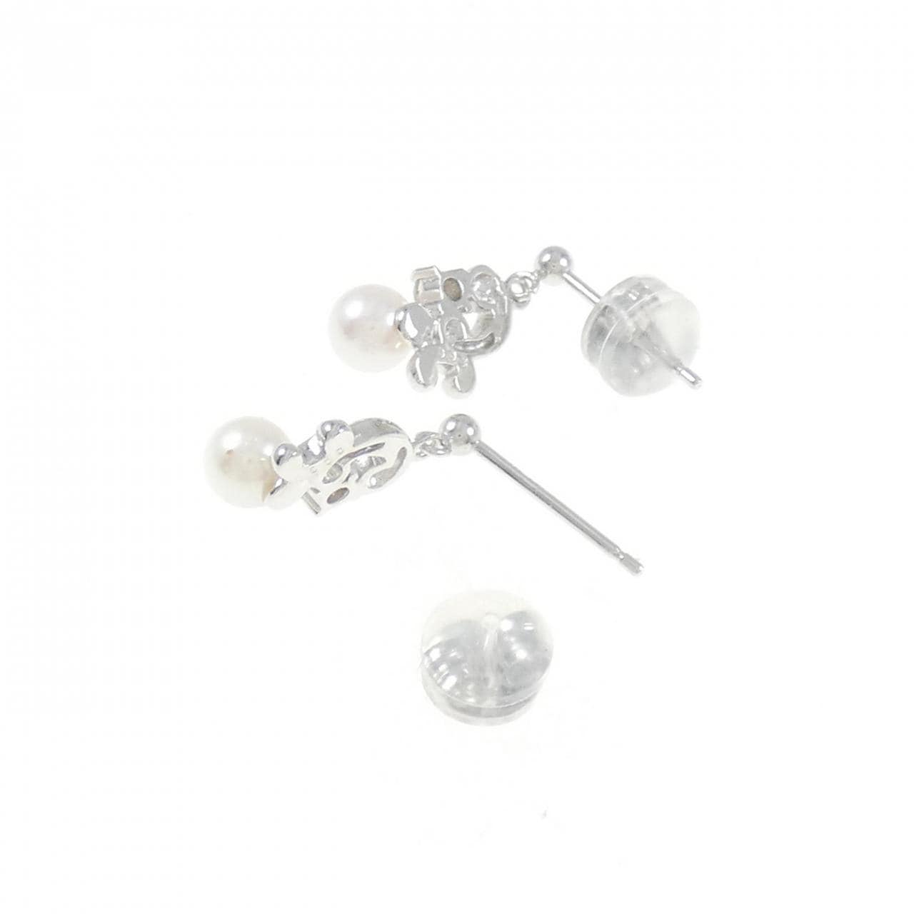 K18WG Akoya pearl earrings 4.2mm