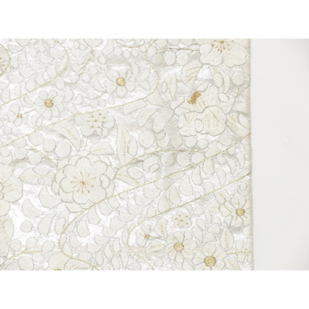 袋帯　引箔　刺繍加工