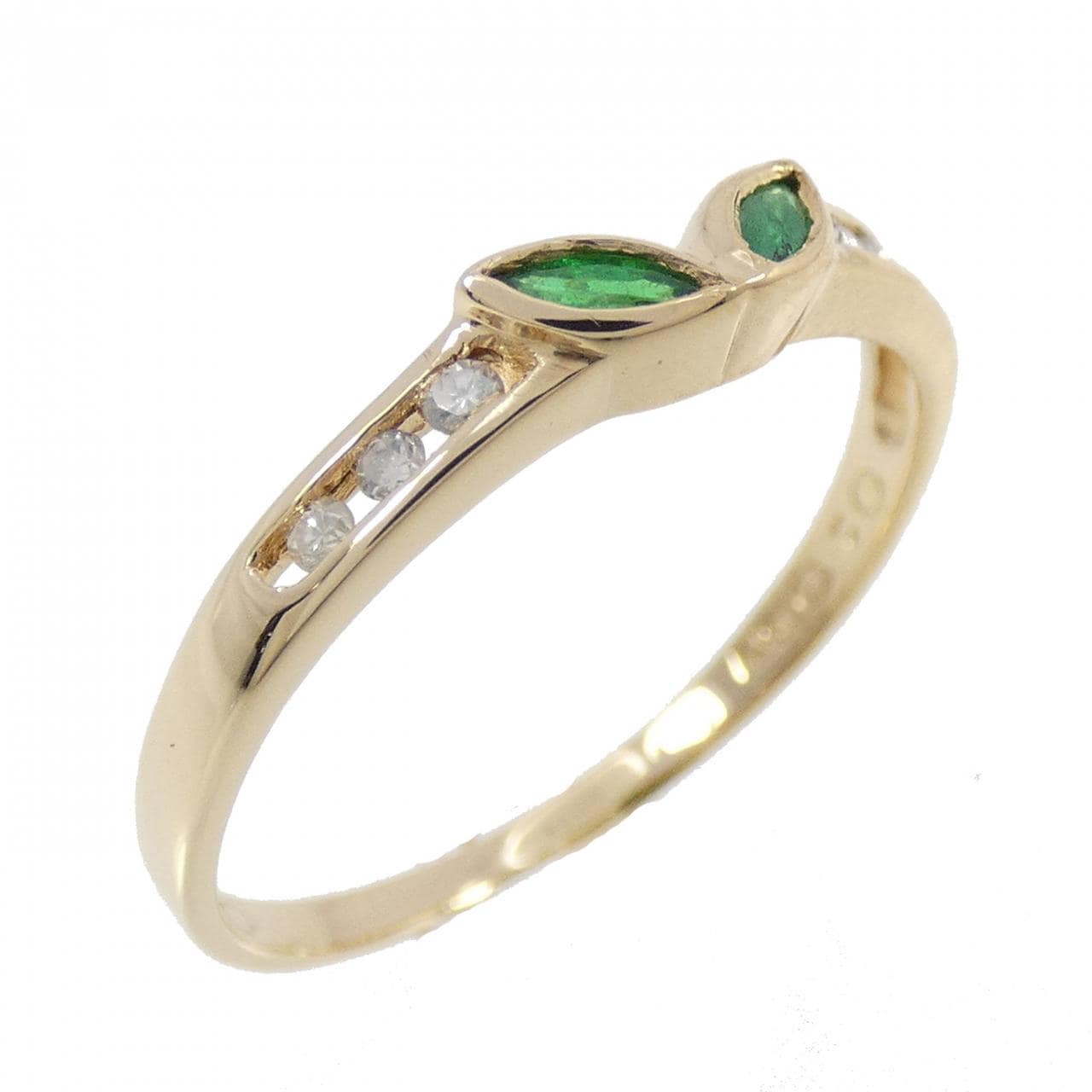K18YG エメラルド リング 0.18CT