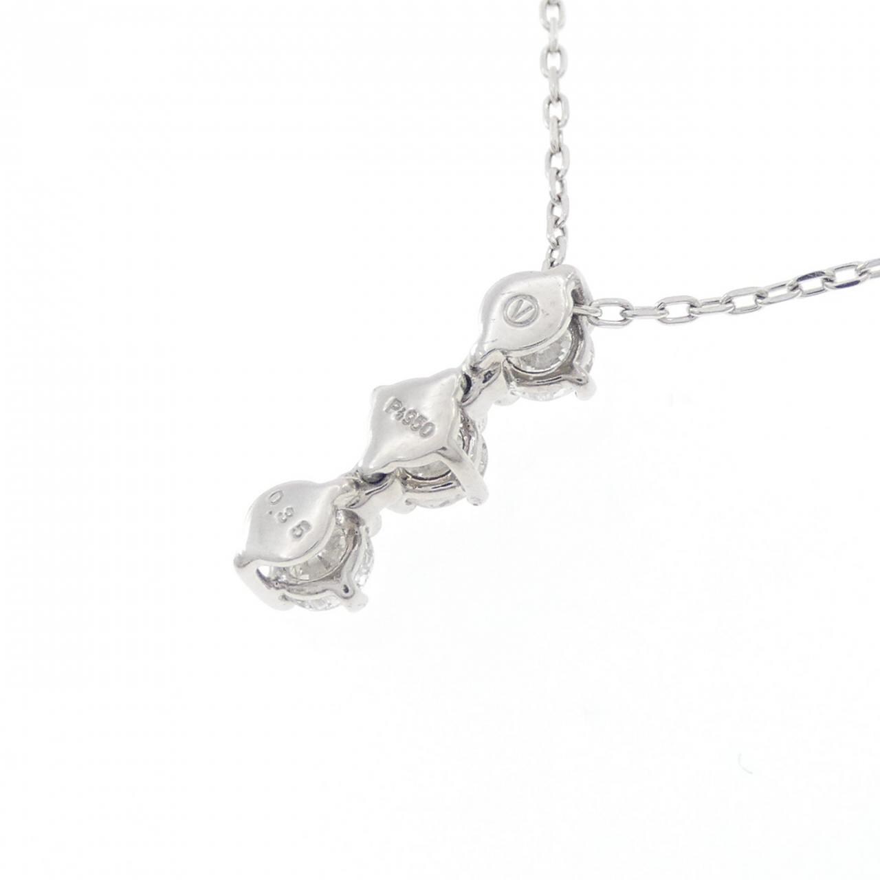 PT950/PT850 スリーストーン ダイヤモンド ネックレス 0.35CT